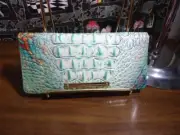 Soldout Brahmin Dream Ombre Ady Folding Thin Leather Wallet Green Multi FIRM