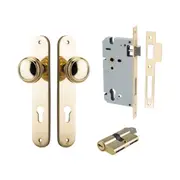 Iver Paddington Door Knob on Oval Backplate Entrance Kit Key/Key