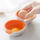 Microwave Egg Poachers,2 Cavity Egg Cooker Steamer Portable Double Cup with C...