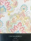 Cynthia Rowley Coral Yellow Blue Jacobean Floral Cloth Tablecloth 70” Round
