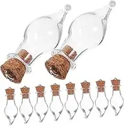 GLEAVI 10Pcs Mini Glass Wishing Bottles with Cork Lids Airtight Tiny Containers for DIY Crafts Storage Wedding Decor Vintage Style Wish Jars for and Souvenirs