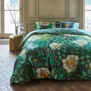 Bedding House Wild Roses Green Quilt Cover Set King by Bedding House