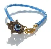 SKY Charm braided thread Bracelet Hamsa HAND FATIMA Lucky evul eye Pendant