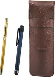 Chevrolet Choco Color Cowhide Pen Case Metal Touch Stick Blue and Slim 60 Ballpoint Pen Gold Set SASTYO-ALL-SV60KBP