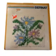 Bernat Latch Hook Kit Vintage Asters 1979 Flowers Floral 12x12 Farmhouse NEW