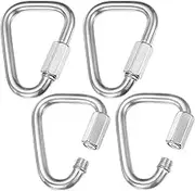 uxcell 4-Pack Quick Chain Link Connector, M10 3/8" 304 Stainless Steel Triangle Locking Repair Chain Links for Swing/Camping/Hiking/Backpack, Twist Key Ring Screw Chain Link [Silver]