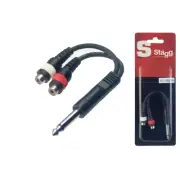 Stagg 1 x Male Mono Phone Plug/2 x Female RCA Plug Adaptor