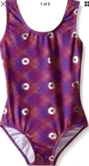 NWT Danskin Little Girl's Gymnastics Sparkle Leotard, Purple Spiral Small 4-6