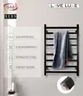 SAA Electric Heated Towel Rail Rack Warmer Square 8 Bars Stainless Steel Black