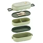 850ML Portable Double-layer Lunch Box Microwavable Bento Box Wit _ha