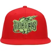 Mitchell & Ness Houston Rockets Reverse Grinch Adjustable Snapback Hat Cap