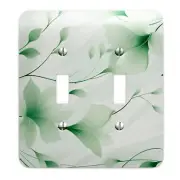 Metal Decorative Light Switch Plate Cover - Delicate Green Floral Switchplate...