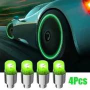 4Pcs Car Wheel Tire Tyre Air Valve Stem Cap Green LED Light Caps Accessories (for: Mitsubishi)