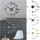 Large Wall Clock Mirror Surface Stickers Move Mechanism Mute Quartz Bell
