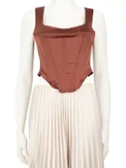 Brown Sleeveless Corset Top