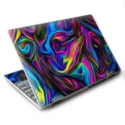 Skins for Lenovo Yoga 710 11" decals wrap Neon Color Swirl Glass