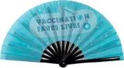 Large Loud Clack Folding Fan, Vaccine" Design Folding Fan for Pride Festival Wom