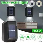 Solar Wall Lights 6LED Up & Down Lamp Deck Waterproof Garden Outdoor Fence Yard