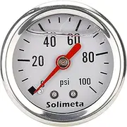 Solimeta 1-1/2" Liquid Filled Fuel Pressure Gauge, 0-100 psi