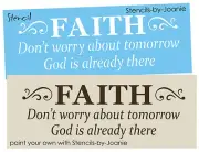 Stencil Faith Scroll Worry Tomorrow God Christian Inspirational Family DIY Signs
