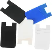 BIUDECO 5pcs Silicone Phone Wallet Back Card Holder Adhesive Card Storage for All Smartphones Non Slip Design Chic Practical Use