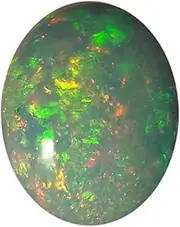 [RISHAB GEMSTORE] 8.00 Ratti Opal Stone Certified Natural Astralian White Oval Shape Super Quality Astrological Opal Loose Gemstone, Natural Australian Fire Opal Loose Gemstone, Opal