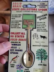 Amish Craft Pennsylvania Brass Spoon W/ Ruffed Grouse New In Box 1997