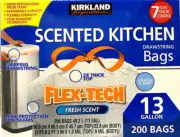 Flex-Tech 13-Gallon Scented Kitchen Trash Bags - 200 Count