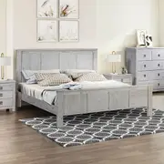 Noe Queen Bed Frame White Ash