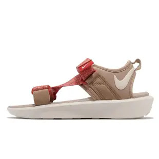 Nike 涼鞋 Wmns Vista Sandal 女鞋 米咖 紅 撞色 休閒 魔鬼氈 DJ6607-200