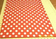 Medium Polka Dots White on Red Fat Quarter 18" X 22" Cotton Fabric