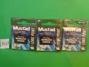 Mustad Long Point Barbless Feeder Hooks Size 16 #LP300, 3Pks/30 Total Hooks(New)
