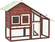 Generic Rabbit Hutch Mocha and White 140x63x120 cm Solid Firwood