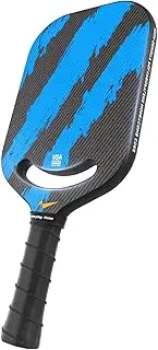 Warping Point Carbon Fiber Pickleball Paddle with Aero Throat, USAPA Approved Thermoformed Pickle Ball Rackets for Power & Spin, 20mm Polypropylene Honeycomb Core, 3K Textured Carbon Grit Surface