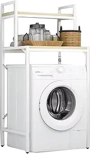 3 Tier Thicken Drum Washing Machine Storage Rack Bathroom Shelf with Non Slip Feet Space Saving Over Washing Machine Organizer Shelf White
