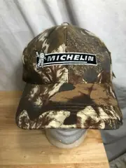 Michelin Man Tires Woodland Camo STRAP BACK Adjustable Hat by Mossy Oak NWT
