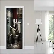 Door Stickers Cartoon Astronaut Door Stickers Creative Design Wallpaper Decal Waterproof Self-Adhesive Home Children's Room(N,85x215cm)