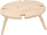 CLISPEED 1Pc Collapsible Serving Desk Portable Outdoor Folding Wine Table for Picnics Beach and Camping Lightweight and Practical Design Khaki