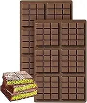 2 Pack Chocolate Bar Mold, Silicone Chocolate Bar Moulds,Large and Thick Silicone Chocolate Mold, Deep Chocolate Bar Mould, Chocolate Candy Bar Mold, Kitchen Baking Mould (B)