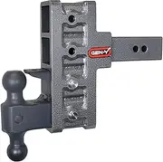 GEN-Y Hitch Adjustable 6" Offset Drop Hitch with Dual-Ball Mount and Pintle Lock for 2.5" Receiver - 21,000 LB Towing Capacity - 3,000 LB Tongue Weight - Silver