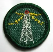 Rare 1955-1960 Girl Scout RADIO & TELEVISION BADGE Broadcasting Tower Patch NEW
