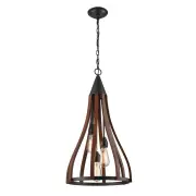 KHALEESI Pendant Lamp Light Interior ESx3 Dark Red Wood Medium Bell OD391mm
