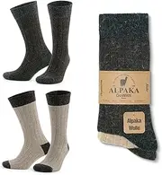 [GoWith] Alpaca Wool Socks for Men & Women, Alpaca-Merino Blend Warm Cozy Crew Socks, Thermal Regular-Fit Boot Socks