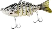 Amagogo Fishing Lure with Hook Swimbait Realistic Crankbaits Metal Hooks Swimming Bait Hard Baits for Perch Crappie Salmon Walleye
