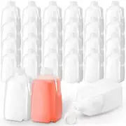 24 Pack 32oz Empty Plastic Milk Bottles with Caps for Juice Teas Milk Brews