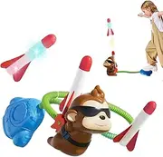 Stomper Rockets for Kids - Foam Airplane Launching Pad Stomper Rocket with Monkey - Fun Outdoor Activities High-Flying Sport Game for Boys & Girls