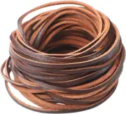 Picheng 3mm Flat Genuine Leather Cord, 5Yards Strip Cord Braiding String Very...