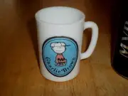 [PEANUT'S] CHARLIE BROWN, Milk Glass Cup [AVON & United Features] VINT. 1969 yr.