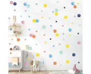 246 pieces wall sticker dot, colorful wall sticker wall stickers, watercolor polka dots wall stickers, polka dots wall stickers for girls boys blue