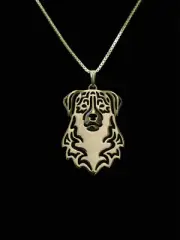 Australian Aussie Shepherd Dog Gold & Silver Plated Pendant & chain Necklace